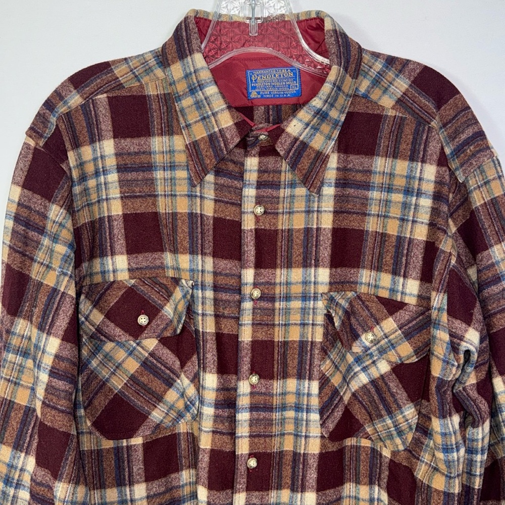 Pendleton Virgin Wool Plaid Flannel Button Down  Men's L